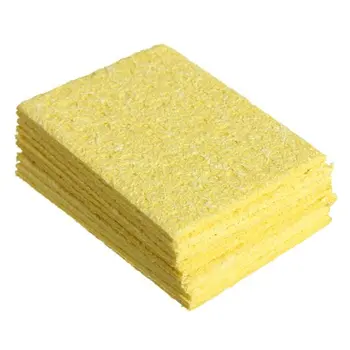 

100pcs Hot Yellow High Temperature Enduring Condense Electric Welding Soldering Iron Cleaning Sponge Wholesale Free Shipping