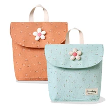 Высокое качество хлопок Многоразовые водонепроницаемые модные цветочные принты влажные сухие пеленки держатель для салфеток двойной карман тканевая ручка Wetbags