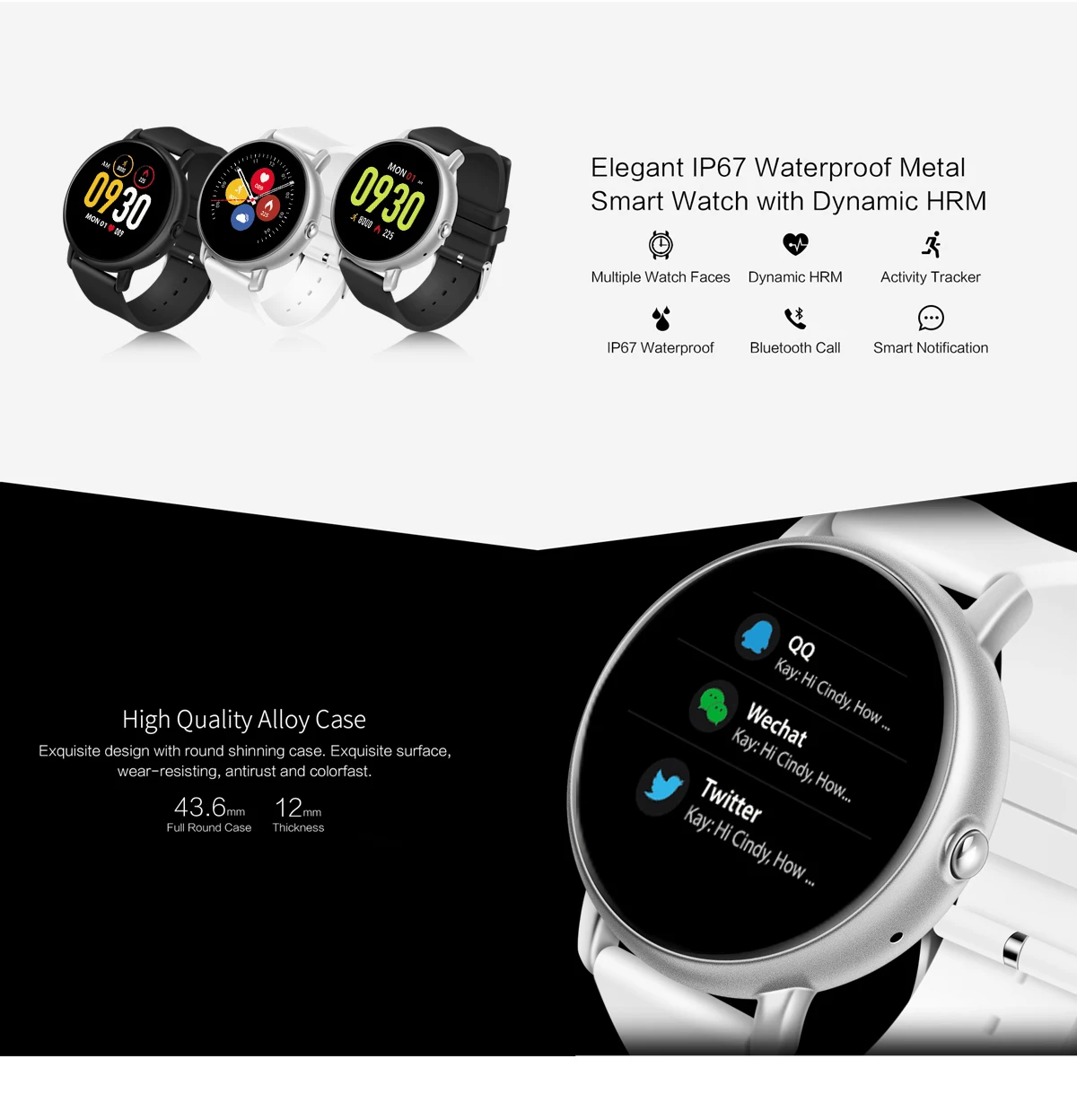 TMYIOYC Bluetooth динамик Смарт часы для женщин мужчин монитор сердечного ритма во время сна спортивные Синхронизация данных пара Смарт часы