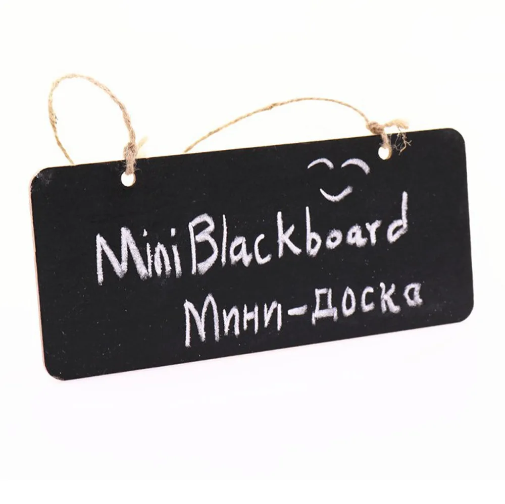 

18.5*8*0.4CM Wedding Decoration Vintage Mini Wood Blackboard Rope Memo Message Board Dec20