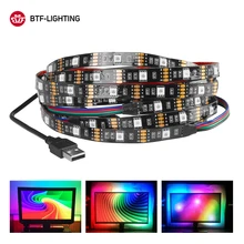 DC5V USB Светодиодные ленты лампы 5050 гибкий RGB светодиод Подсветка 1 M 2 M 3m HD ТВ настольных ПК Экран светящаяся лента фонового освещения