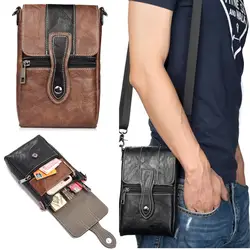 Модные Винтаж кожа Сумка Телефон чехол для iPhone X 6 6 S 7 8 10 крышка Для мужчин Поясные сумки Досуг Tote кошелек сумки на плечо