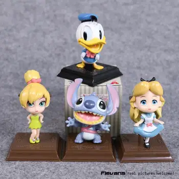 

Anime Cartoon Donald Duck Stitch Tinker Bell Happiness Moment PVC Figures Toys Dolls 4pcs/set