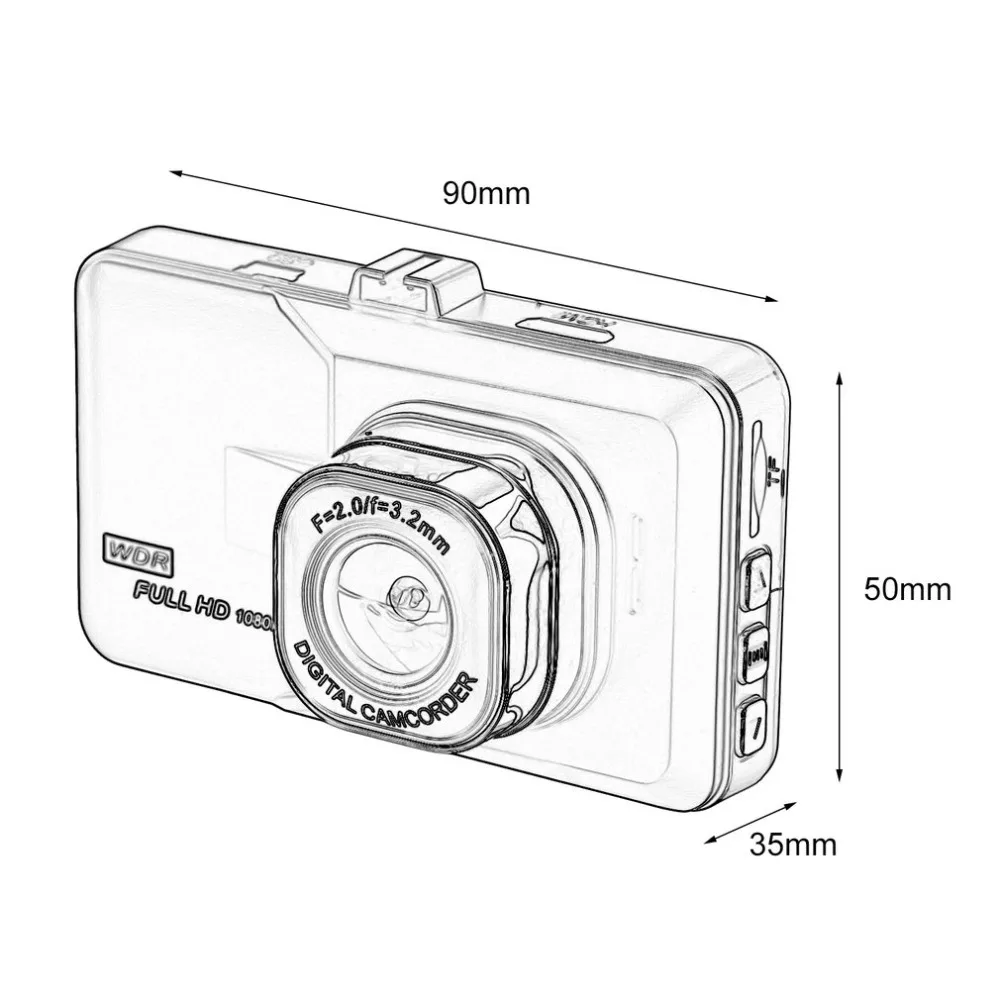 Blackview 3.0 inch LCD Dash Camera Video Car DVR Recorder Full 1080P HD G-Sensor 32GB Motion Detector Cycle Recording