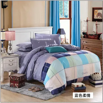 

New Fashion Bedding Set 4pcs/3pcs Duvet Cover Sets Soft Polyester Bed Linen Flat Bed Sheet Set Pillowcase Home Textile Drop