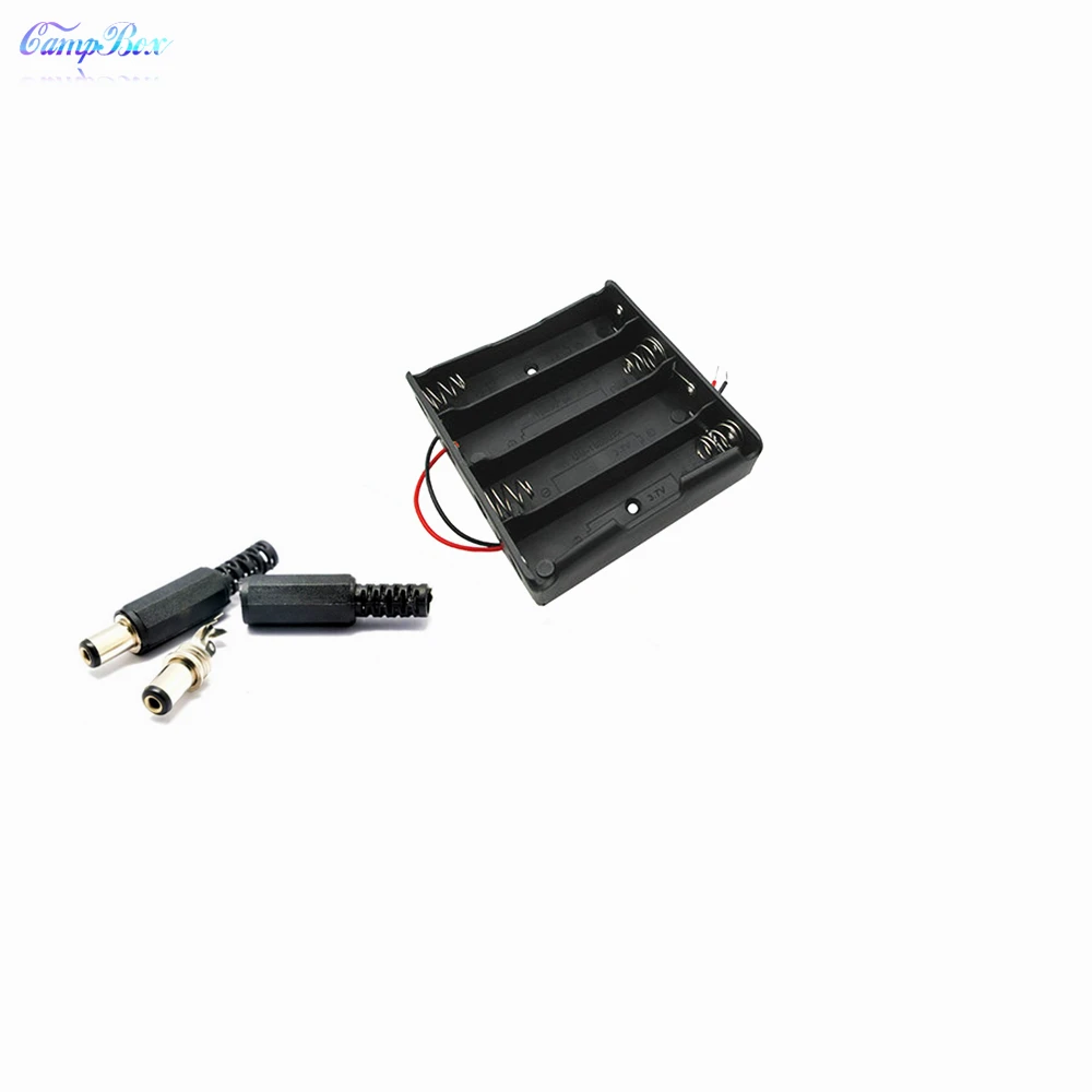 50Pcs 4x18650 Battery Case Holder Socket Wire Junction Box With 15cm Wires 5 5 2 1