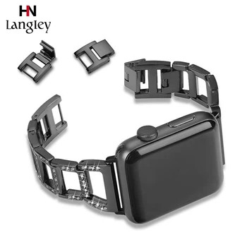 

Stainless Steel Straps For Apple Watches Series 1/2/3/4 38 42mm Hollow diamond Band Wristbands 40mm 44mm Watchbands