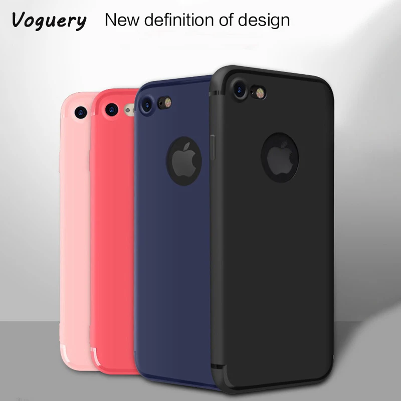 Voguery тонкий матовый силикона силиконовый чехол для iPhone 7 6S 6 плюс кожи Карамельный