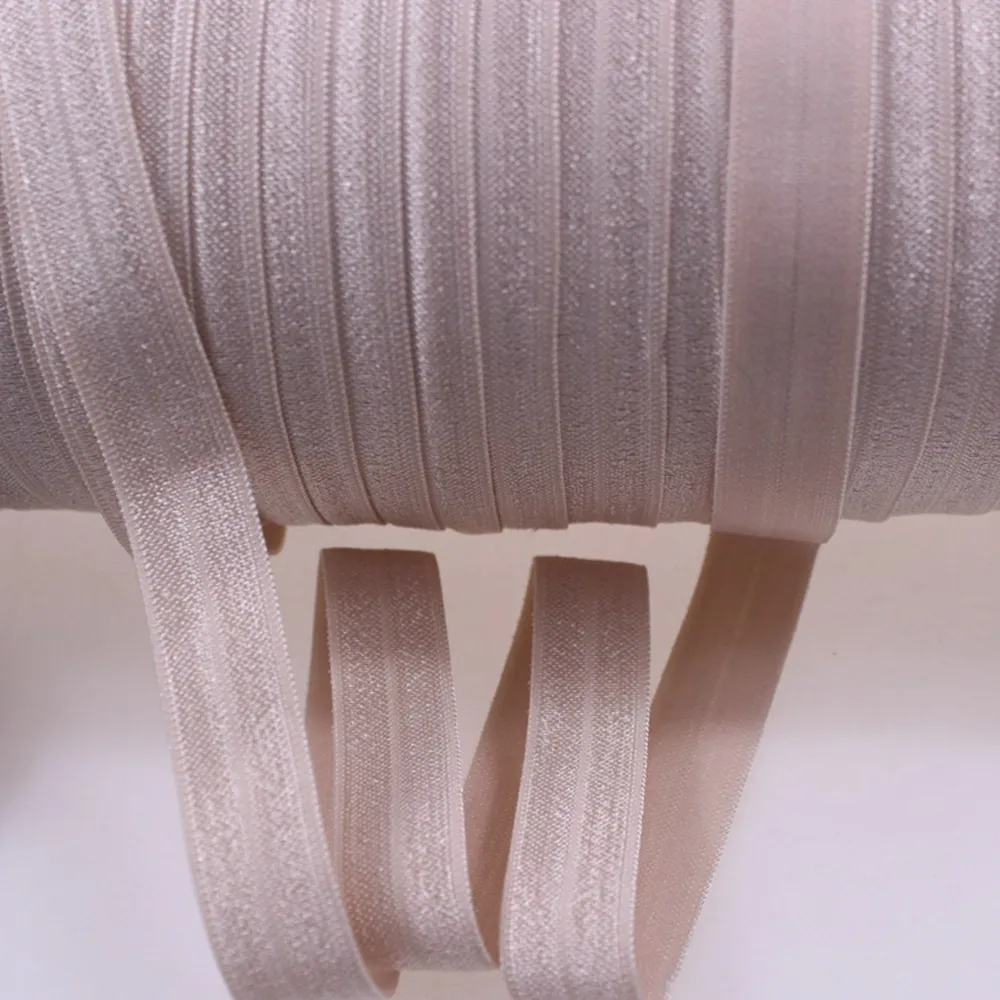 

T.R RIBBON #823 taupe 5/8" solid Fold Over Elastic Shiny for elastic Headbands elastic hair tie 50yards and 100yards/lot