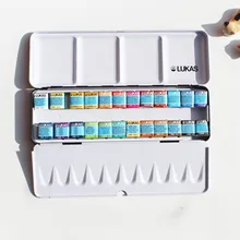 Продукт LUKAS 24 цвета старшего soid Акварельная краска железный ящик костюм