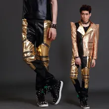 27-38! Мужской модный костюм кожаные брюки персональный мужской djds Кожаные Брюки Сценические костюмы певицы одежда