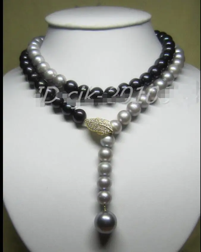

Hot selling free shipping******* Adjustable 10-11 MM real south sea Multicolor grey white pearl necklace pendant