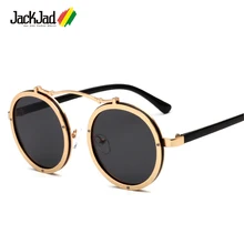 JackJad, новые модные трендовые крутые стимпанк круглые стильные солнцезащитные очки, фирменный дизайн, металлические Винтажные Солнцезащитные очки Oculos De Sol Gafas