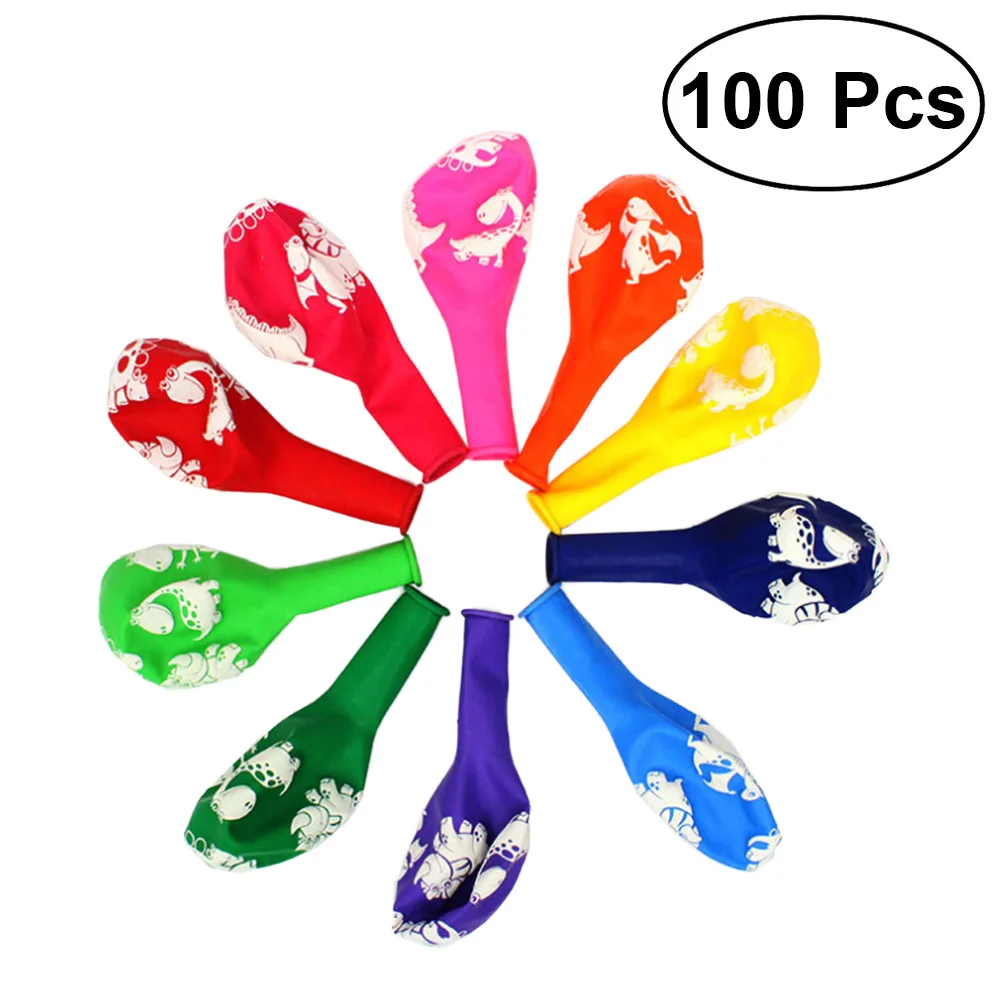 

100Pcs 12 Inch Dinosaur Prints Balloons Latex Rubber Balloons Birthday Party Favors Supplies Decorations (Random Color)