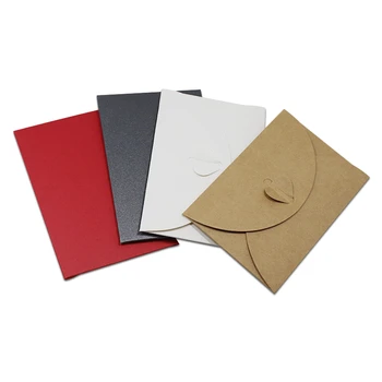 

Free Shipping 7.2*10.5cm Heart Clasp Mini Paper Envelope Business VIP Card Small Wedding Party Invitation Card Kraft Envelopes