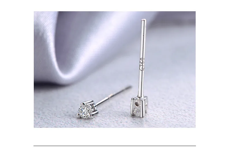 0.06ct алмазные серьги золотые 18K Роскошные ювелирные изделия для женщин маленький алмаз два цвета на выбор