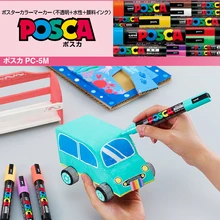 1 шт., Uni POSCA, PC-3M, художественный маркер, Mitsubishi, тонкая точка, 0,9 мм-1,3 мм, 17 цветов, водооснова, Перманентная краска, ручка, офисные и школьные принадлежности