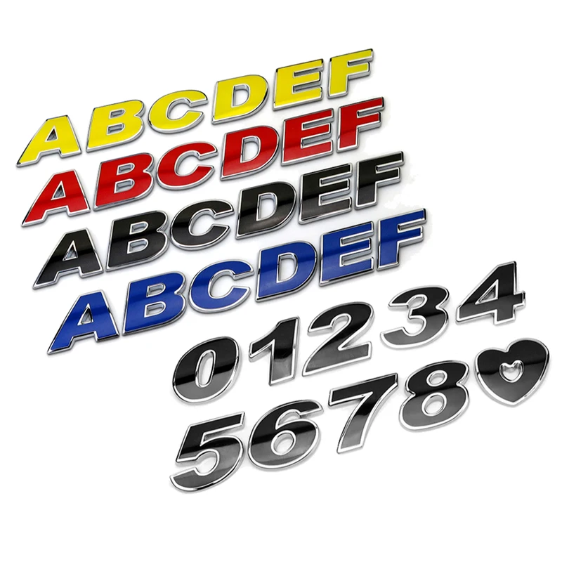 

Metal DIY English Letter Car Stickers Decals Badge Logo Emblem For VW Hyundai Lexus Mazda Nissan Opel Renault Subaru Skoda Volvo