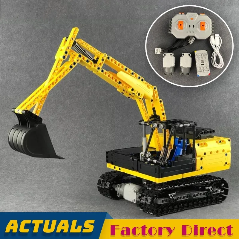 

Remote-controlled Crawler Excavator Building Blocks Engineering Vehicle Bricks Kids Educational Toy Gift Compatible