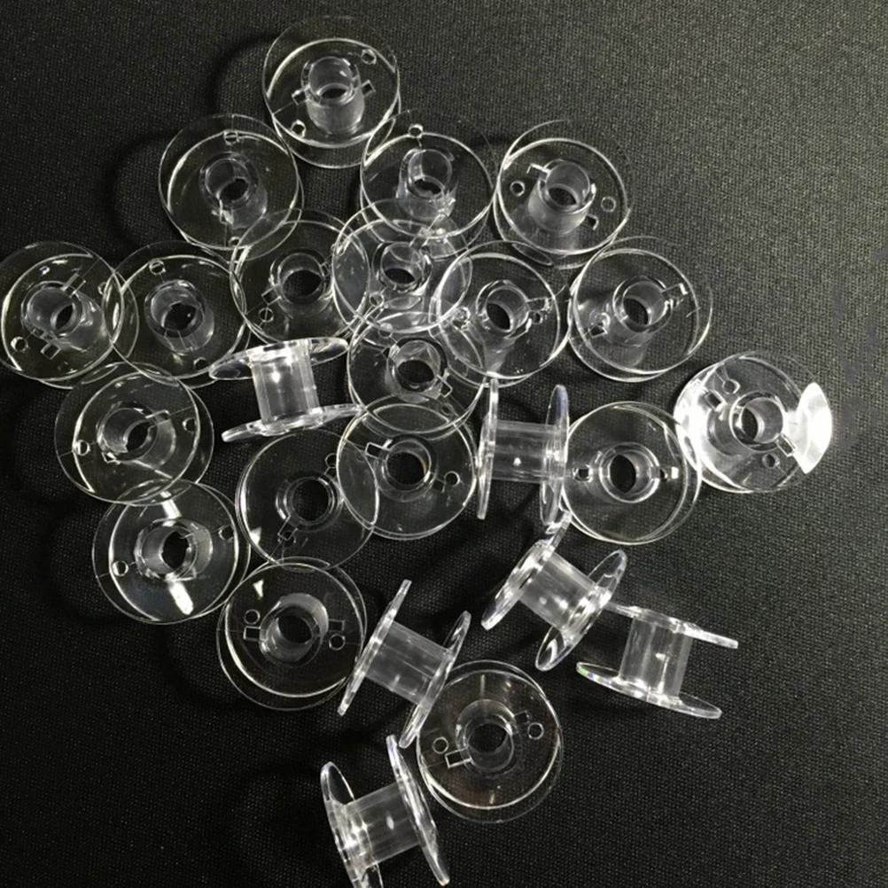 20 Clear Bobbin Sewing Machine Plastic Spools For Thread Brother Singer HI