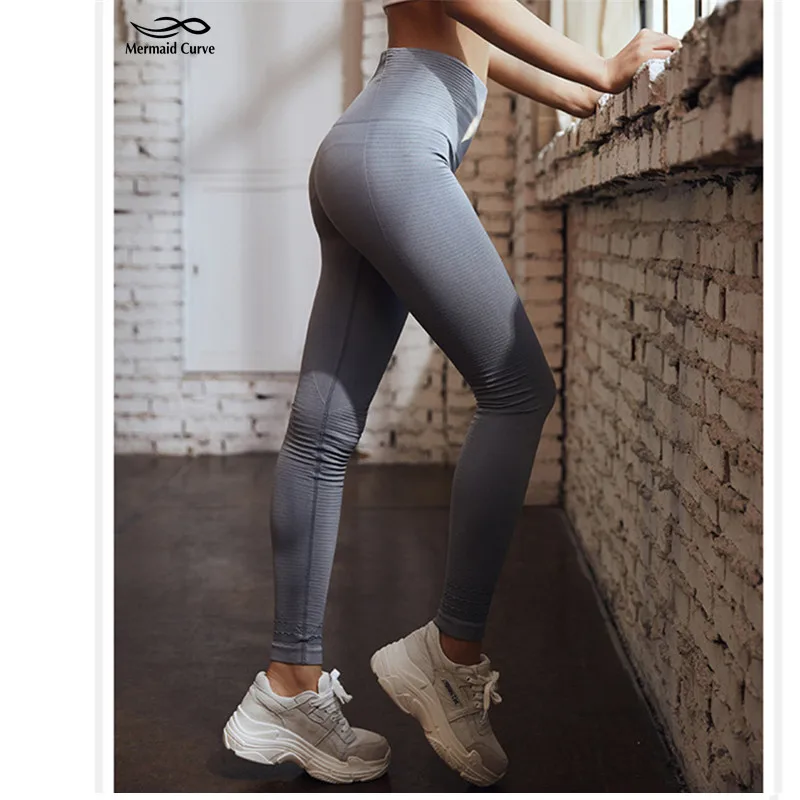 

2018 Yoga Pants Women High Waist Fitness Sports Leggings Tights Slim Running Sportswear Gym Pants Quick Drying Training Trousers