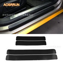 AOSRRUN grano in fibra di Carbonio adesivo auto soglia bar di benvenuto pedale Per BMW F10 F15 F18 F20 F30 F48 F25 F26 f39 F47 X1 X2 X3 X5