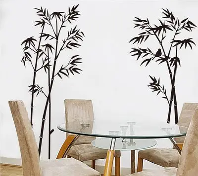 S Black Bamboo Mural Decor Decals decorative Removable Craft Art Wall Stickers | Дом и сад