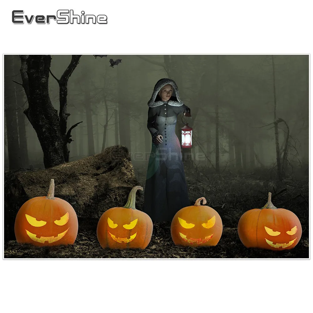 

EverShine 5D Diamond Painting Full Drill Pumpkin Pattern Diamond Mosaic Cartoon Diamond Embroidery Halloween Manual Hobby