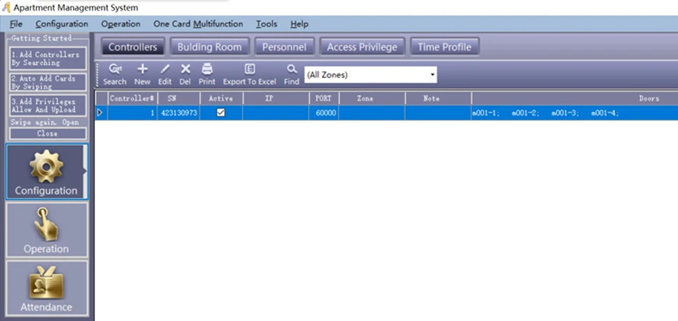 Configuration interface