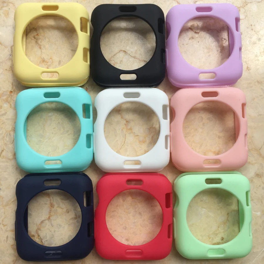 

Soft Silicon TPU Cover for Apple Watch Series 4 40mm 44mm Case Colorful Candy Colors Protector Case Bumper Watch Accessories
