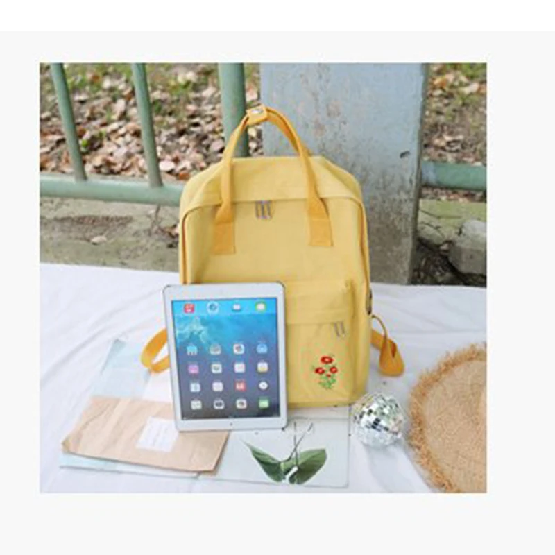 Цветочная вышивка Для женщин рюкзак Повседневное ноутбук Bagpack Женский мешок Dos