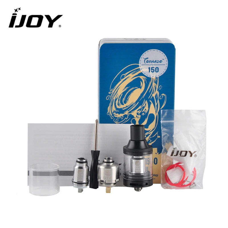 

Original IJOY RTA Tornado 150 Sub Ohm Tank High Wattage 4.2ml Capacity Top-filling Design Rebuildable Atomizer Clearomizer