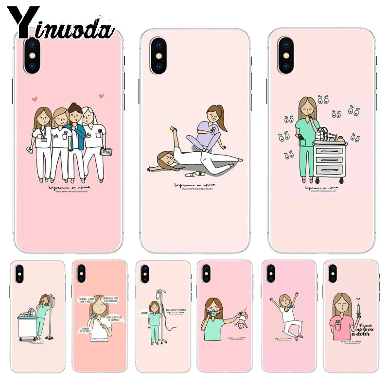 

Yinuoda Cartoon Doctor Nurse Hot Fashion Fun Dynamic phone case for Apple iPhone 8 7 6 6S Plus X XS max 5 5S SE XR Cover