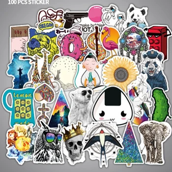 

100pcs cartoon cute PVC Sticker Anime Stickers Gift for Children Sticker on DIY Laptops Suitcase Skateboard Wall Motorcycle