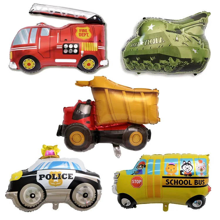 

Big Toy Car Foil Baloons Kids Baby Shower Boy Tank Plane Ambulance Bus Fire Truck Birthday Party Decoration Train Cars Balloons