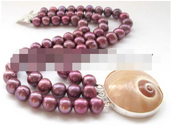 

>>>>>8" 3row 8-9mm wine red round freshwater pearl bracelet - shell clasp