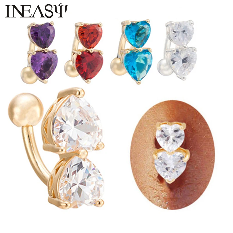 2017 Fashion Women Trendy Heart Navel Belly Rings Navel Piercing Sexy Body Jewelry Navel&Bell