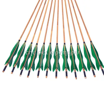 

3 size 6/12/24pcs Bamboo Arrows with Turkey Feathers & Stainless Steel Field Points -- for Recurve/Compound or Long Bow