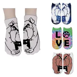 Пёс из мультфильма Art забавные Носки с рисунком Для женщин хлопок Единорог короткие носки прекрасные художественные 3d печать Harajuku низкая