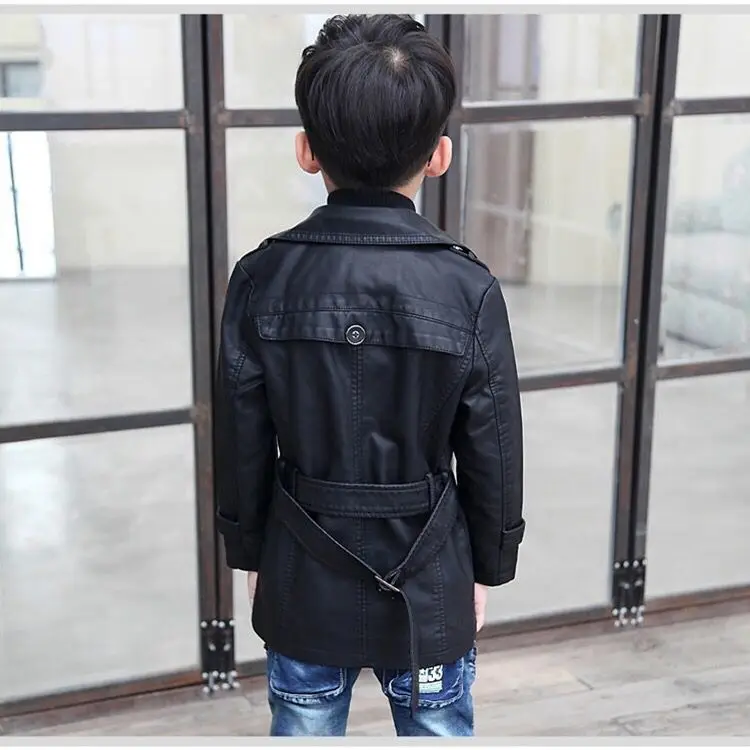 Jackets For Boy Faux Wool Coat For Boys Leather Jacket Children Kids Leather Jacket For Trench Coats Military Baby Clothes  2