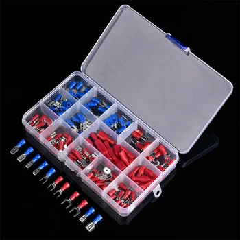 

140pcs/Set Assorted Insulated Fork U-type Terminals Connectors Kit Electrical Wire Crimp Spade Butt Ring Assortment Set 2019 New