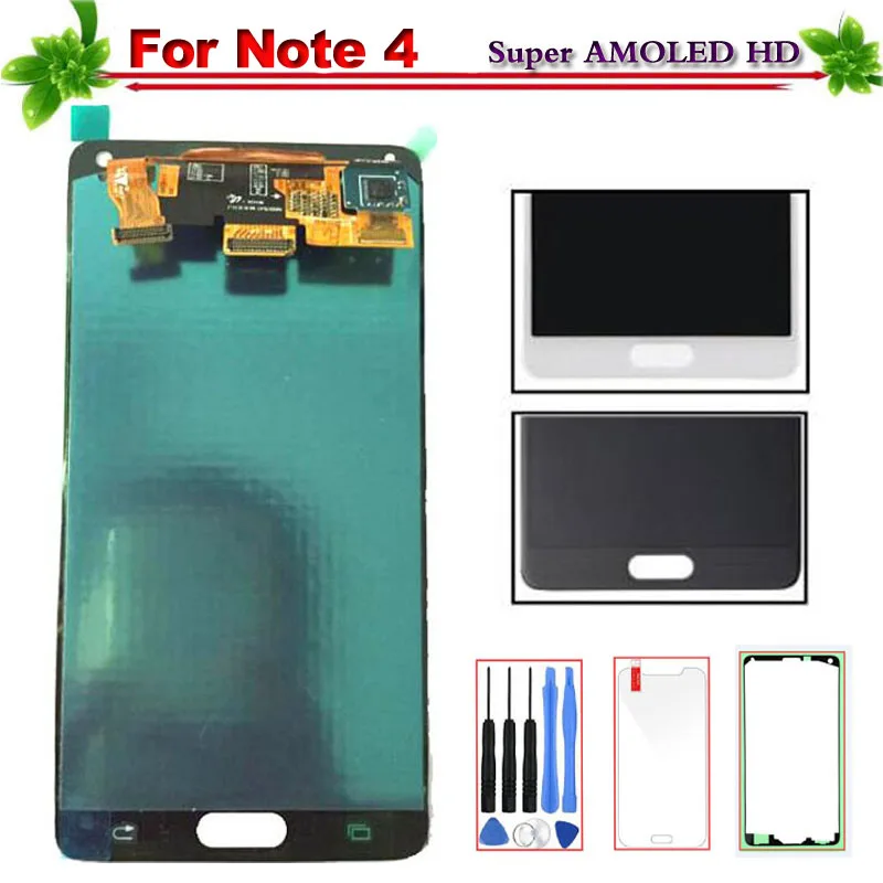 

100% Super AMOLED LCD for Samsung Galaxy Note 4 N910C N910A N910F N910H N910V N910P touch screen Digitizer Assembly Replacement