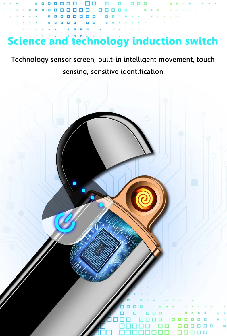 Новинка, мини-зажигалка с сенсорным USB, Милая Тонкая электрическая зарядная зажигалка, перезаряжаемая зажигалка, металлические ветрозащитные мужские подарки