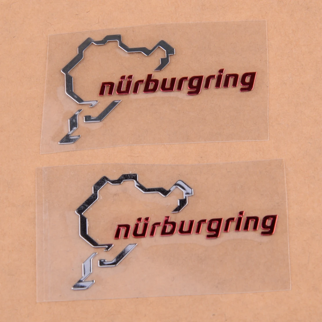 

DWCX 2pcs Polished Chrome Nurburgring Motor Sport Car Emblem Sticker Decal Logo Accessories Styling