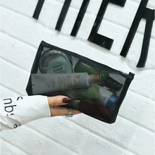 Прозрачная Маленькая женская косметичка для путешествий, косметичка на молнии, органайзер для макияжа, косметичка