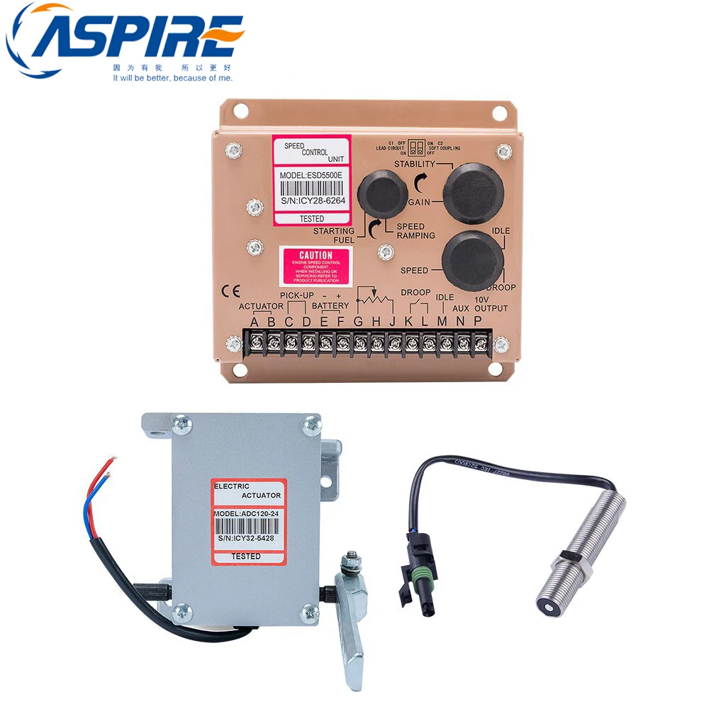 Actuator Adc12012v + Esd5500e Speed Controller Governor + Speed Sensor