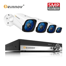Einnov система видеонаблюдения 4CH 5MP AHD камера безопасности DVR комплект видеонаблюдения водостойкая наружная домашняя система видеонаблюдения 2 ТБ HDD