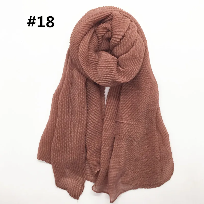 number 18 color Лидер продаж, мягкая модная вискоза, хлопок, складные одноцветные шали, мусульманские женские шарфы, шарф из пашмины, шарф из вискозного шелка, 50 шт./партия - Цвет: number 18 color