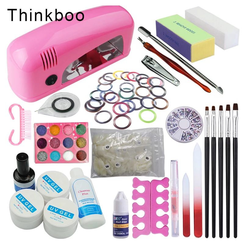 

16pcs Manicure Set Nail Gel Polish Set Gel Nail 9W LED Light Lamp Polish Nail Scissors Tools Kit All For Nails