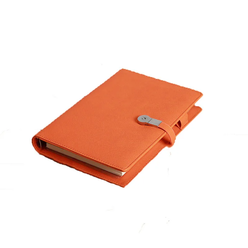 

Power Bank Business Loose leaf Notebook Subband Charging Function 8000 Ma Mobile Power Supply 16g disk Discolored Leather Cover